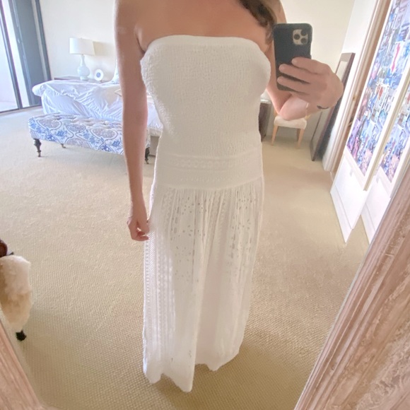 Michael Kors smocked eyelet maxi dress XS - Picture 7 of 11